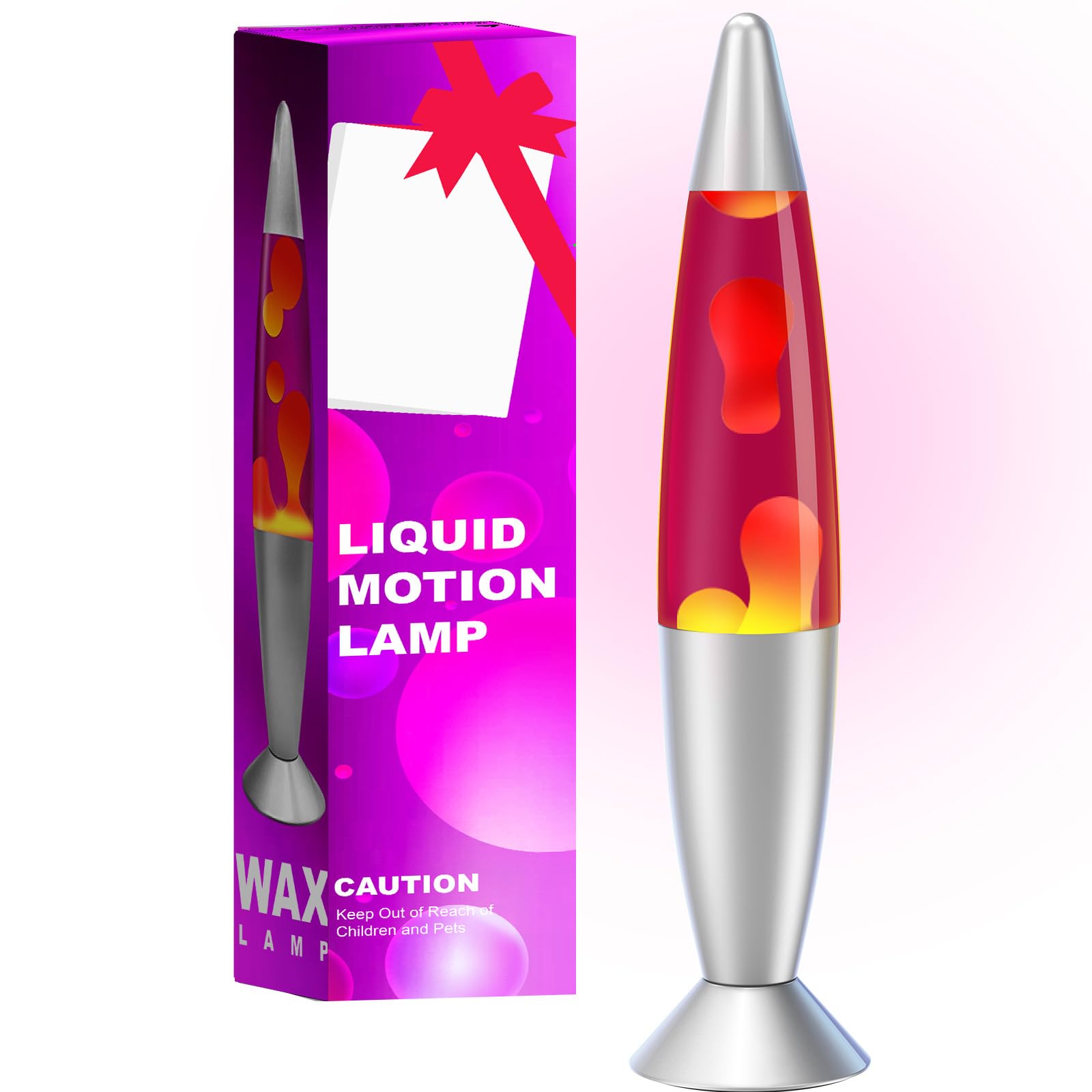 Photo 1 of Soarling 16 Inch Liquid Motion Lamp with Light Bulb Large Purple Liquid Yellow Wax for Kids Adults Night Light Table Lamp Classic Retro Volcano Lamp Home Decor Desk Light Bedroom Living Room