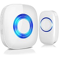 Wireless Doorbell - PHYSEN Waterproof Doorbell Chime Kits with 1 Transmitter+1 Receiver, Operating at 1300-ft Range 58 Ringto