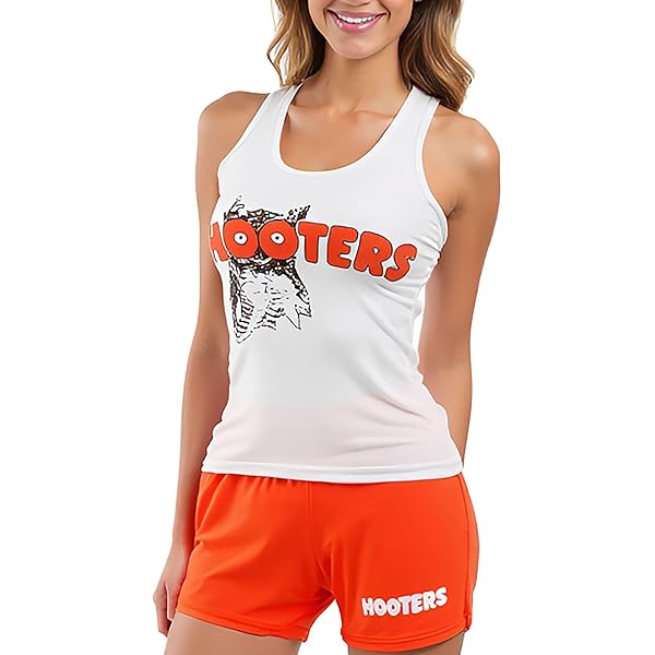 Hooters New Girl Sexy & Stretchy Uniform Orange Shorts Florida