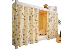 Teanea Bottom Bunk Bed Curtains Sheer Privacy Cloth Underbed Curtains for Low Loft Bed Twin, 2 Panels, Koala