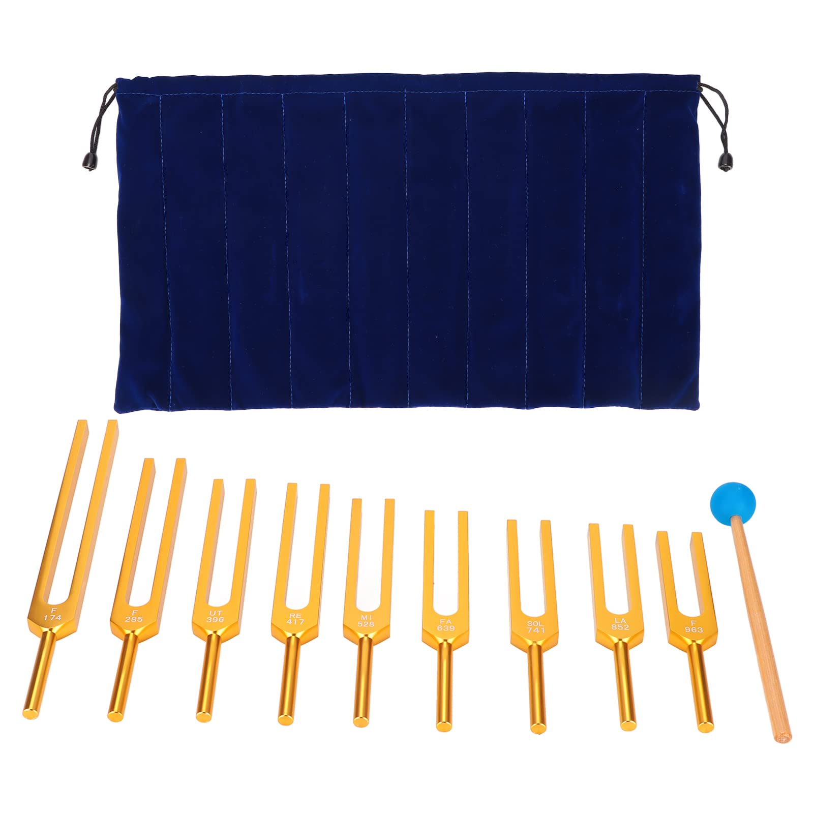 Tuning Fork Set, 174HZ/ 285HZ/ 396HZ/ 417HZ/ 528HZ/639HZ/ 741HZ/ 852HZ/ 963HZ, Aluminium Alloy Resonant Tuning Fork, Tuning Fork Virbration Instrument, alternative therapies