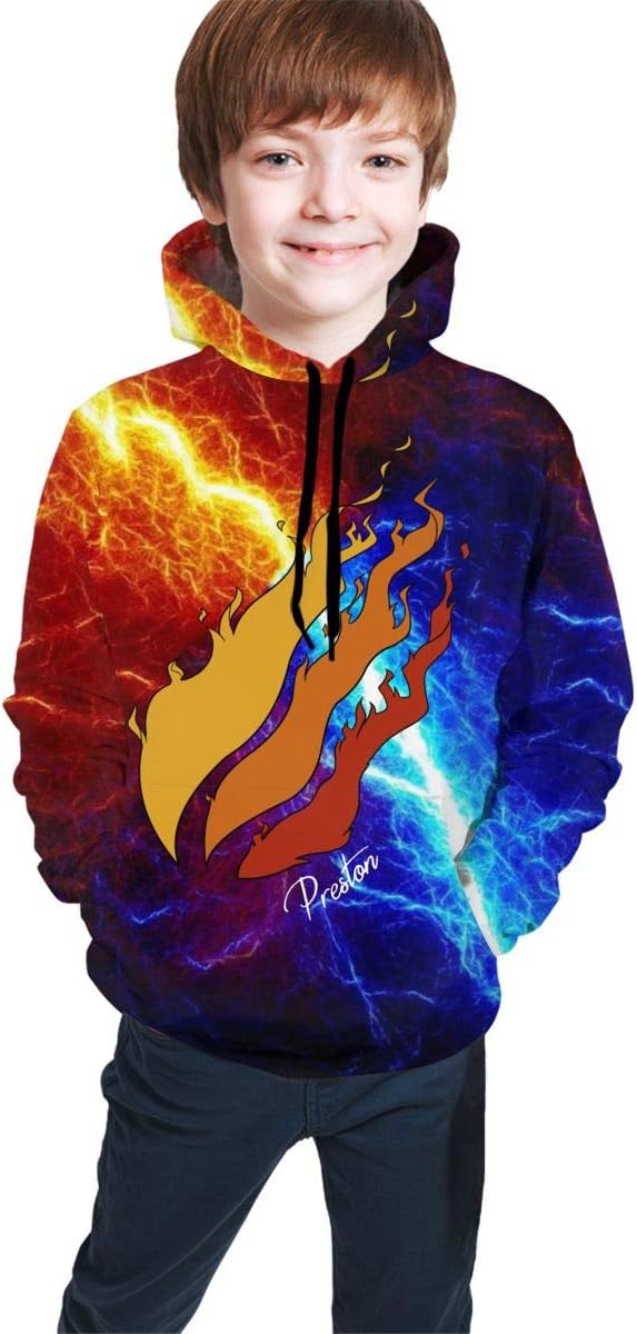Popular Preston Playz 3D Print Hoodie Long Sleeve Pullover Sweatshirts for Kids Boys and Girls