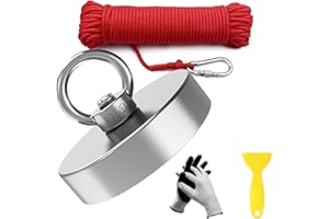 AplysiaTech Magnet Fishing Kit, 960 Lbs Pulling Force Rare Earth Magnets Heavy Duty with 66FT Magnet Fishing Rope, Super Neodymium High Power Magnet for Magnetic Recovery Salvage, Hunting and etc…