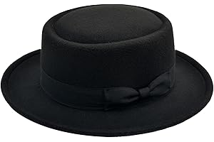 ZYHARUKO Classical Pork Pie Hat for Travel Wide Brimmed Western for Boy Man Adults Hats for Women