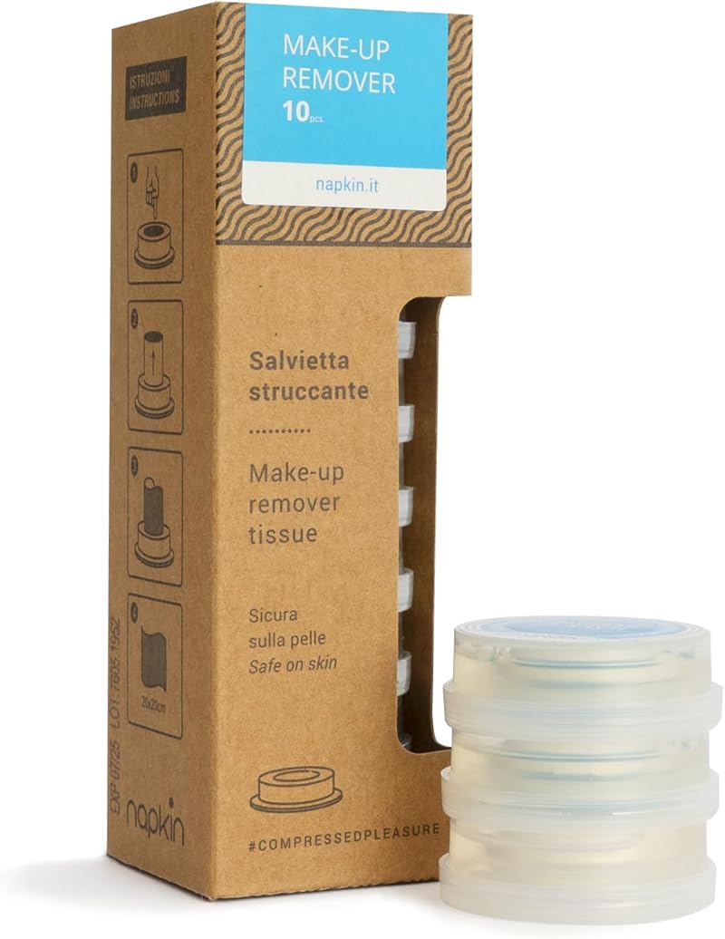 Napkin Compressed Makeup Remover Wipes Biodegradable Hydrating 10 Travel