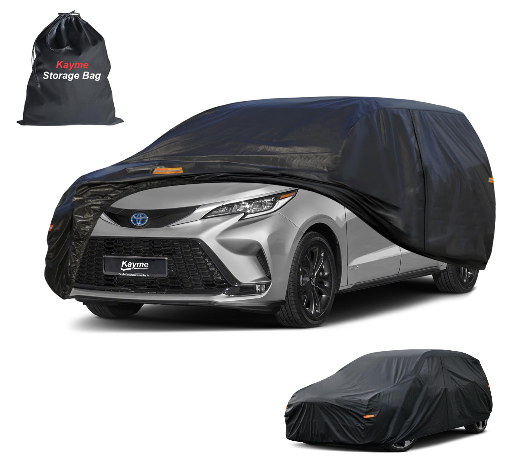 Photo 1 of Kayme 7 Layers Car Cover Custom Fit for Toyota Sienna Minivan (1997-2025) Waterproof All Weather for Automobiles, Outdoor Full Cover Rain Sun UV Protection.Black