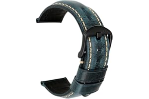 REZERO Watch Band, Vintage Oil Wax Leather Watch Straps 18mm 19mm 20mm 21mm 22mm 23mm 24mm 26mm Watch Belt for Men Women