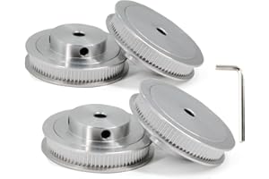 Yeebyee 2GT Pulleys 80 Teeth 6mm Bore 80T Timing Belt Pulleys Synchronous Wheel Aluminum for Width 6mm Belt 3D Printers Parts, 4pcs/Pack(Size: 80T-6mm Bore)