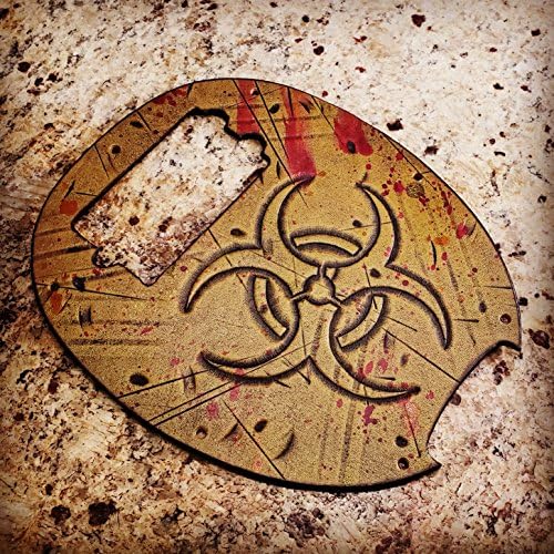 Leather Pick Guard - Ernie Ball Musicman Bass Pickguard - T Virus - Biohazard - Zombie - Apocalypse