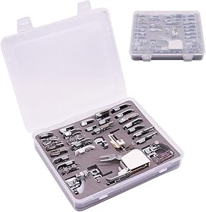 Professional Domestic 30 PCS Sewing Machine Presser Feet Set for Brother, Babylock, Singer, Janome, Elna, Toyota, New Home, Simplicity, Kenmore, and White Low Shank Sewing Machines by Stormshopping