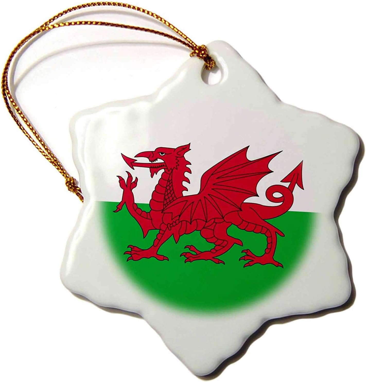 Bandera Verde Y Blanca Con Dragon Rojo