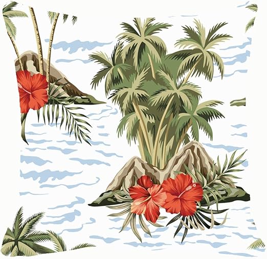 Amazon Com Fundas De Almohada De 18 X 18 Pulgadas Diseno Hawaiano Vintage De Palmera Hibisco Textura De Fondo Hawaiano Textura Natural Hawaiana Home Kitchen