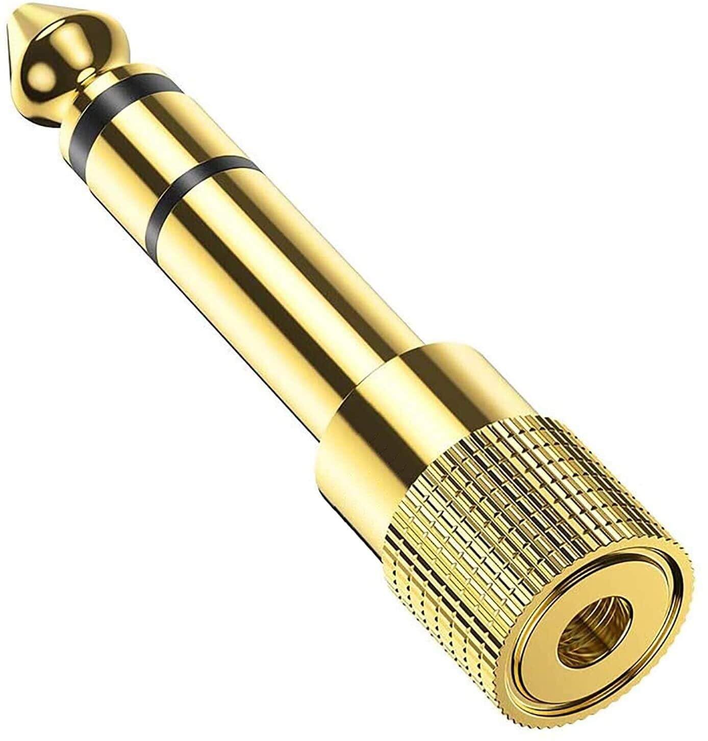 【１本】オス6.3mm⇒3.5mmメス 変換プラグ イヤホンジャック 変換 プラグ ステレオミニプラグ 6.35mm 3.5mm 変換 アダプタ メスオス ヘッドホン アンプ 電子ピアノ イヤホンなど用 ステレオミニプラグ(メス) - 6.3mm ステレオ標準プラグ(オス) (1個) の商品画像