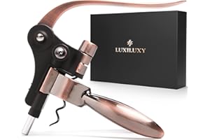 Wine Bottle Opener Corkscrew wine opener Set – Luxiluxy [2023 upgraded, does NOT break!] Including Foil Cutter, Bottle Stopper, Opener Stand and Extra Spiral - wine opener kit