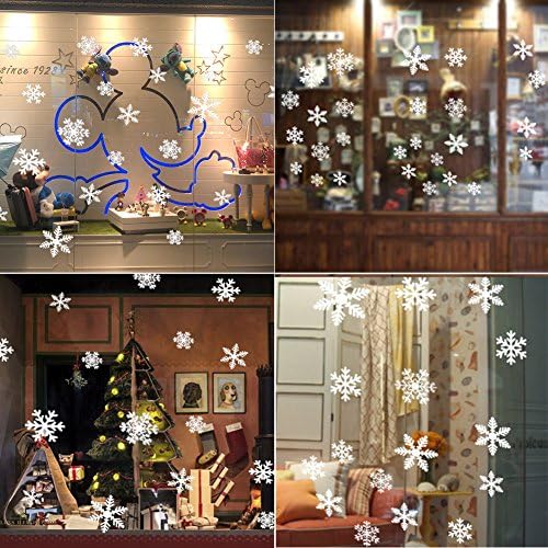 152 pcs Christmas Snowflake Window Clings Decorations