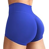 YEOREO Women's Biker Shorts 2.5" No Front Seam Elysina High Waist Hidden Scrunch Workout Gym Yoga Running Shorts