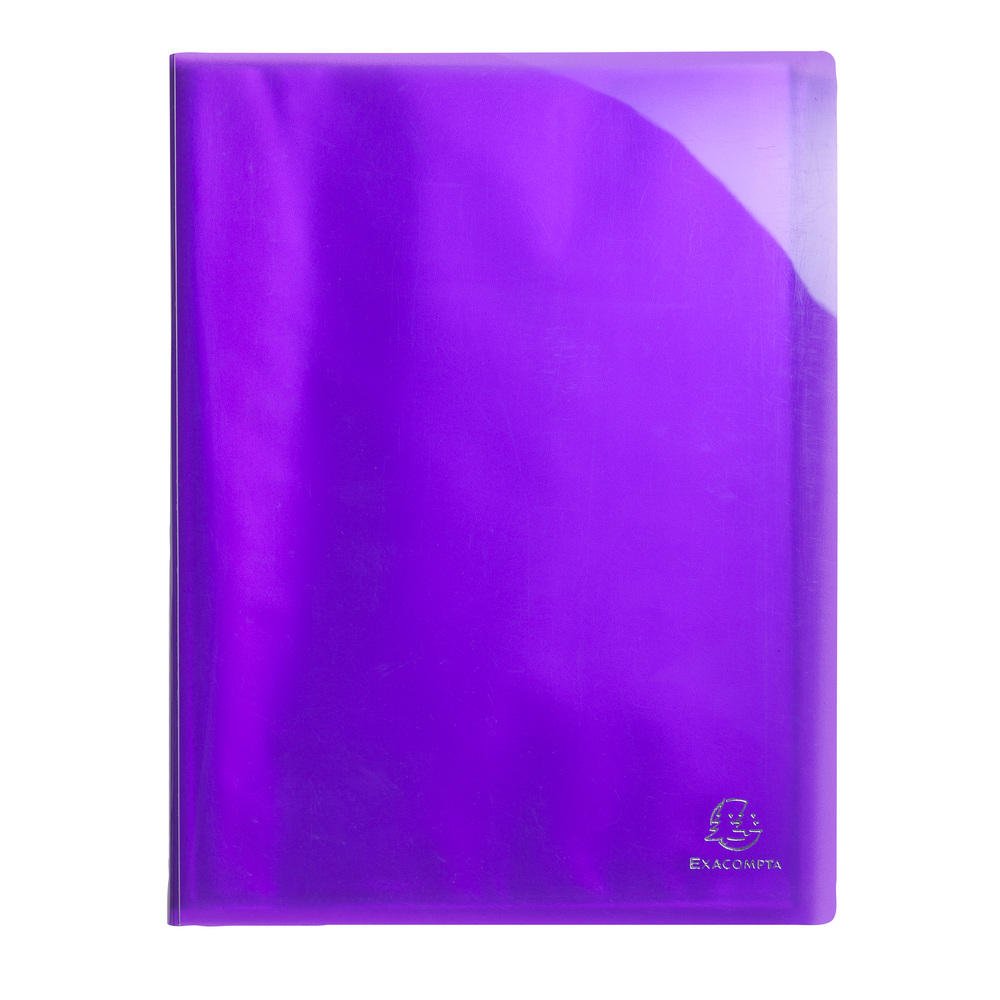 Exacompta - Ref 85876E - Iderama Collection - Semi-Rigid Display Book - 240 x 320mm in Size, Suitable for A4 Documents, 40 Pockets, 0.5mm Polypropylene - Purple