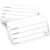 321Done Contact Cards, Made in USA - 3.5x2, Client Profile Card for Small Businesses, Stores, Spa, Salon, Customer Information Sheet, White - Set of 50