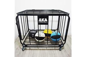 AKA SPORTS GEAR AKA Sports Ball Equpment Cart | Ball Storage for Soccer, Volleyball, Football | Ball Organizer | Ball Rack with Wheels | Capacity Over 25 Balls