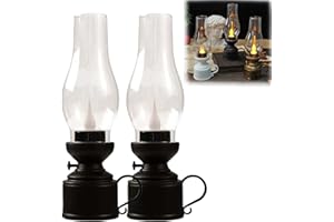 Electronic Oil Lamp, 2026New Led Vintage Kerosene Lamp Electronic Swing Candle, Vintage Oil Lamp for Bedroom Living Room (Bla