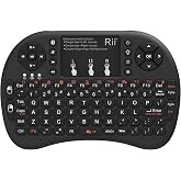 Rii 2.4GHz Mini Wireless Keyboard with Touchpad＆QWERTY Keyboard, Backlit Portable with Remote Control for Laptop/PC/Tablets/W