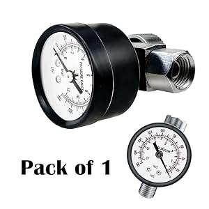 Beduan Water Pressure Regulator Valve, 1/4" Male Inlet 1/4" Outlet Female Water Oil Pressure Reducer Adjustable Control Valve with Gauge