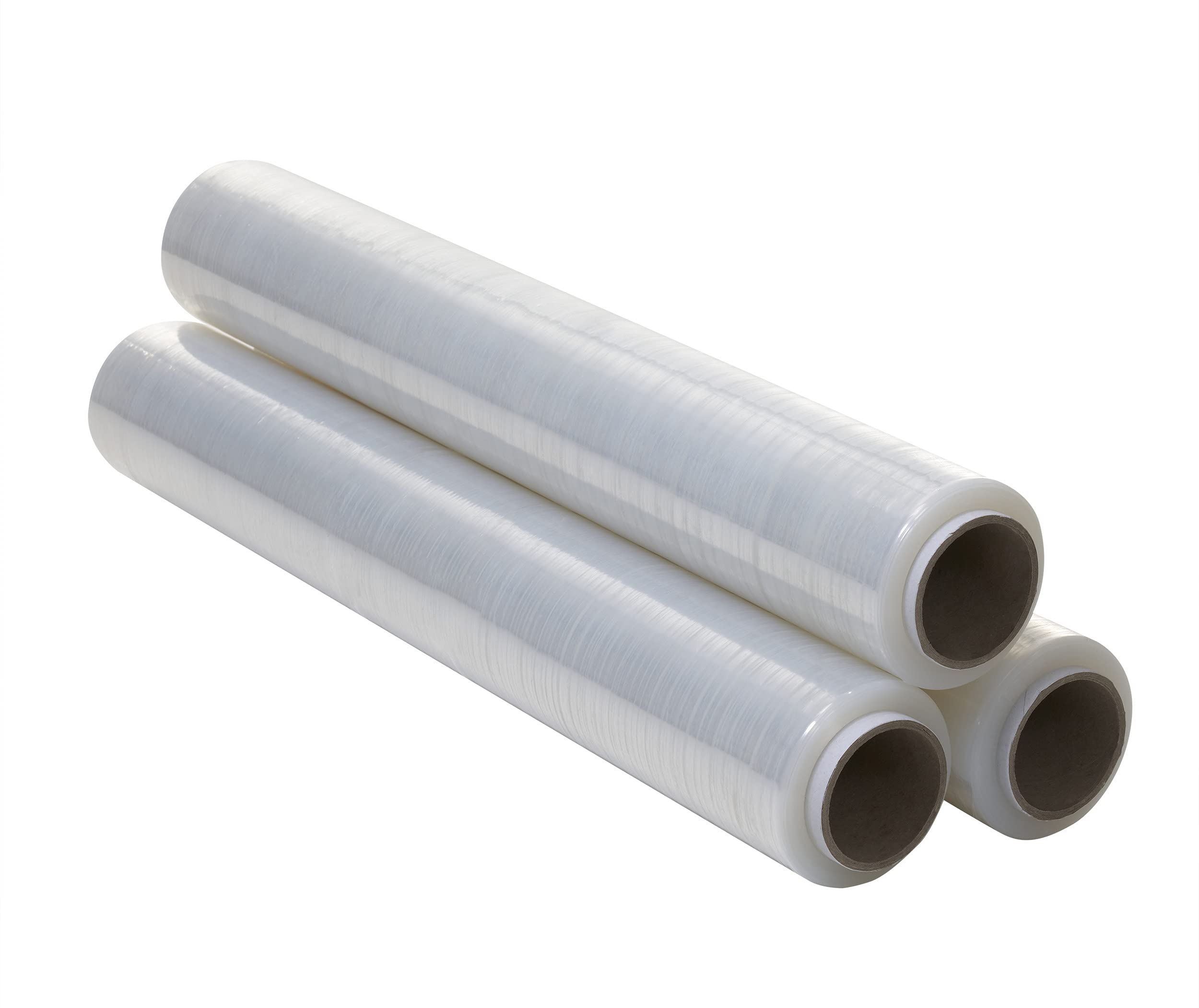 Transparent Packaging Film 50 cm Wide and Stretchable up to 300 Metres Length – Manual Stretch Film Roll for Industrial Packaging – 3 Units