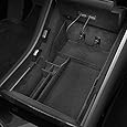 BMZX Car Flocked Center Console Organizer Tray for Tesla Model 3 2017 2018 2019 2020 Interior Accessories Storage Armrest Box Phone Mount Pocket Sunglass Holder Container (OEM Black)