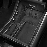 BMZX Car Flocked Center Console Organizer Tray for Tesla Model 3 2017 2018 2019 2020 Interior Accessories Storage Armrest Box