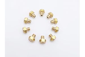 IVLPHA Pneumatic Air Muffler, Sintered Bronze Air Breather Vent Muffler Filter M5 Male Air Solenoid Valve Brass Silencer Fitting (Pack of 10)