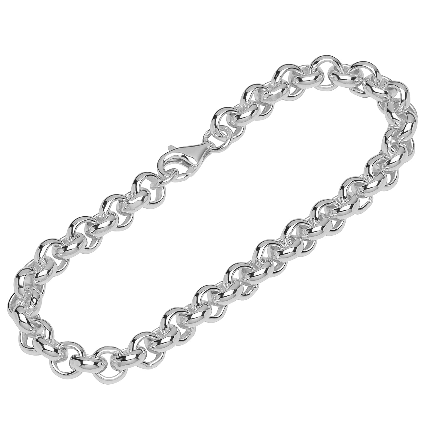 NKlaus bracelet 925 Sterling Silver 21cm pea chain round wide unisex designer bracelet 12071