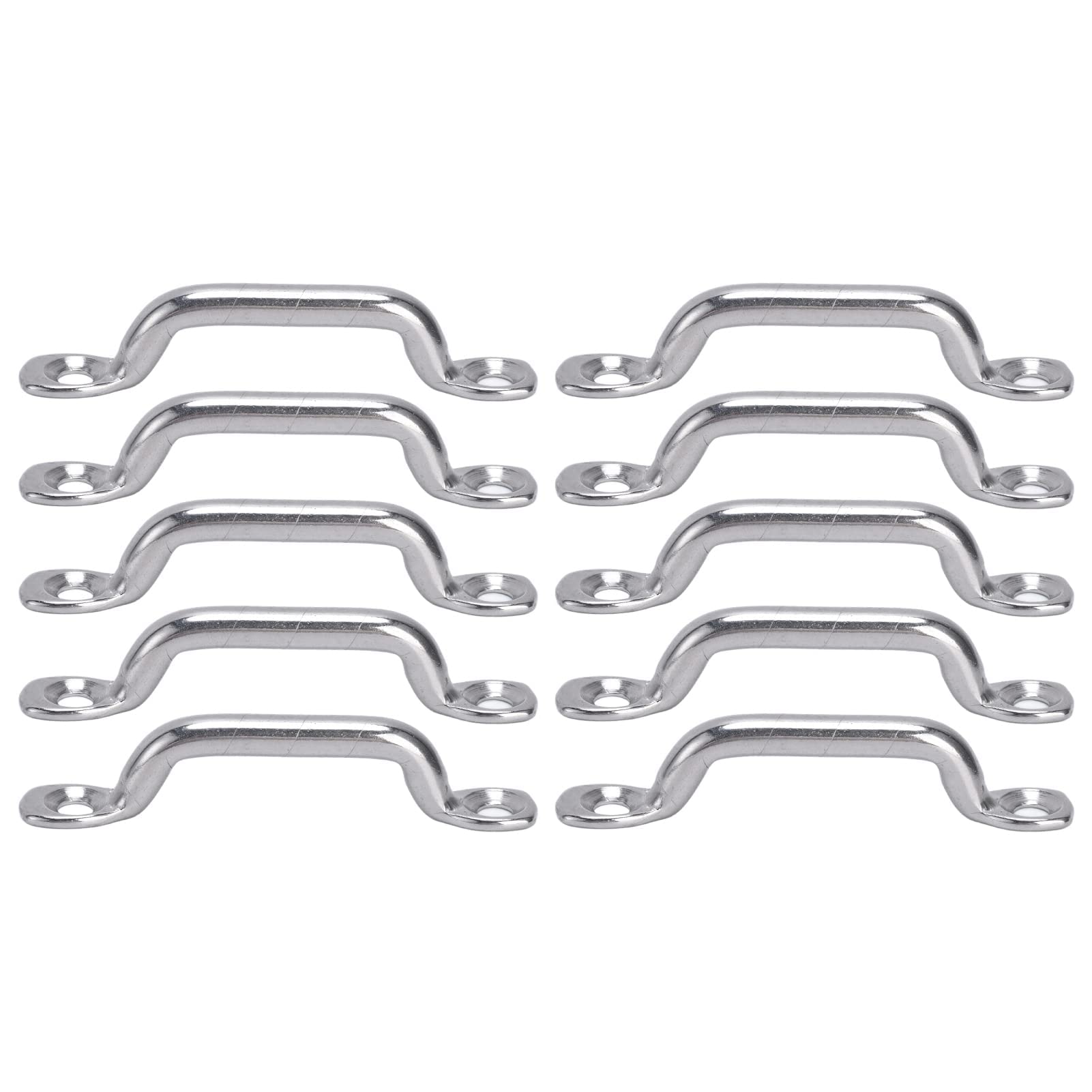 10Pcs Boat Top Pad Eye Deck Loop Tie Down 316 Stainless Steel Set Kit Top Strap Pad Eye Footman Loop for Kayak Canoe Riggin