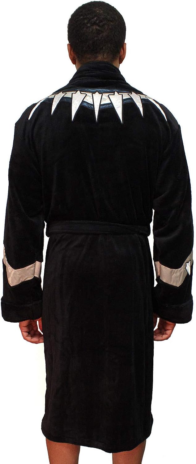 Marvel Universe Mens Black Panther Fleece Costume Bathrobe: Clothing