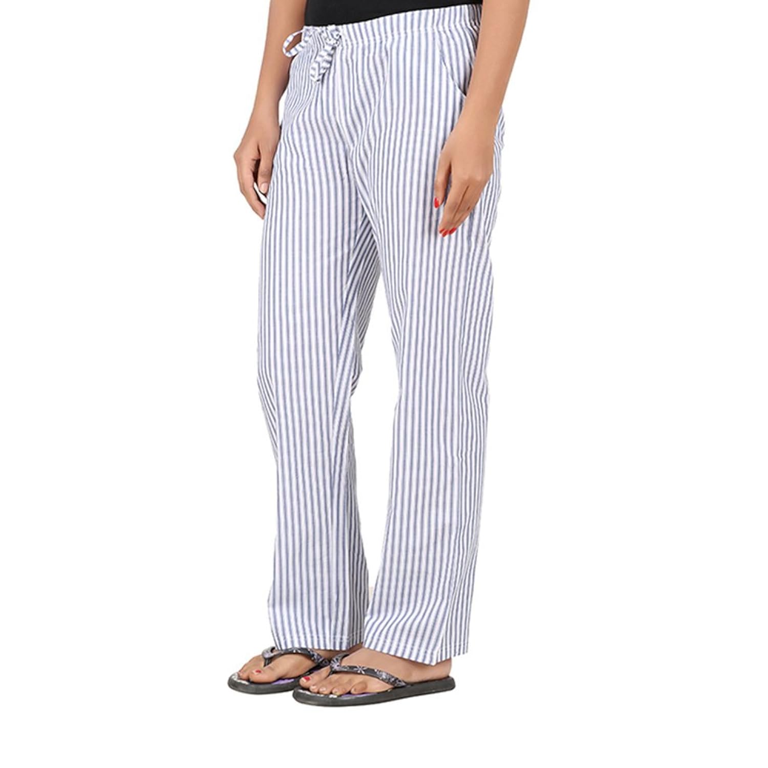 antshrike women cotton woven pyjama nightwear pant-grey