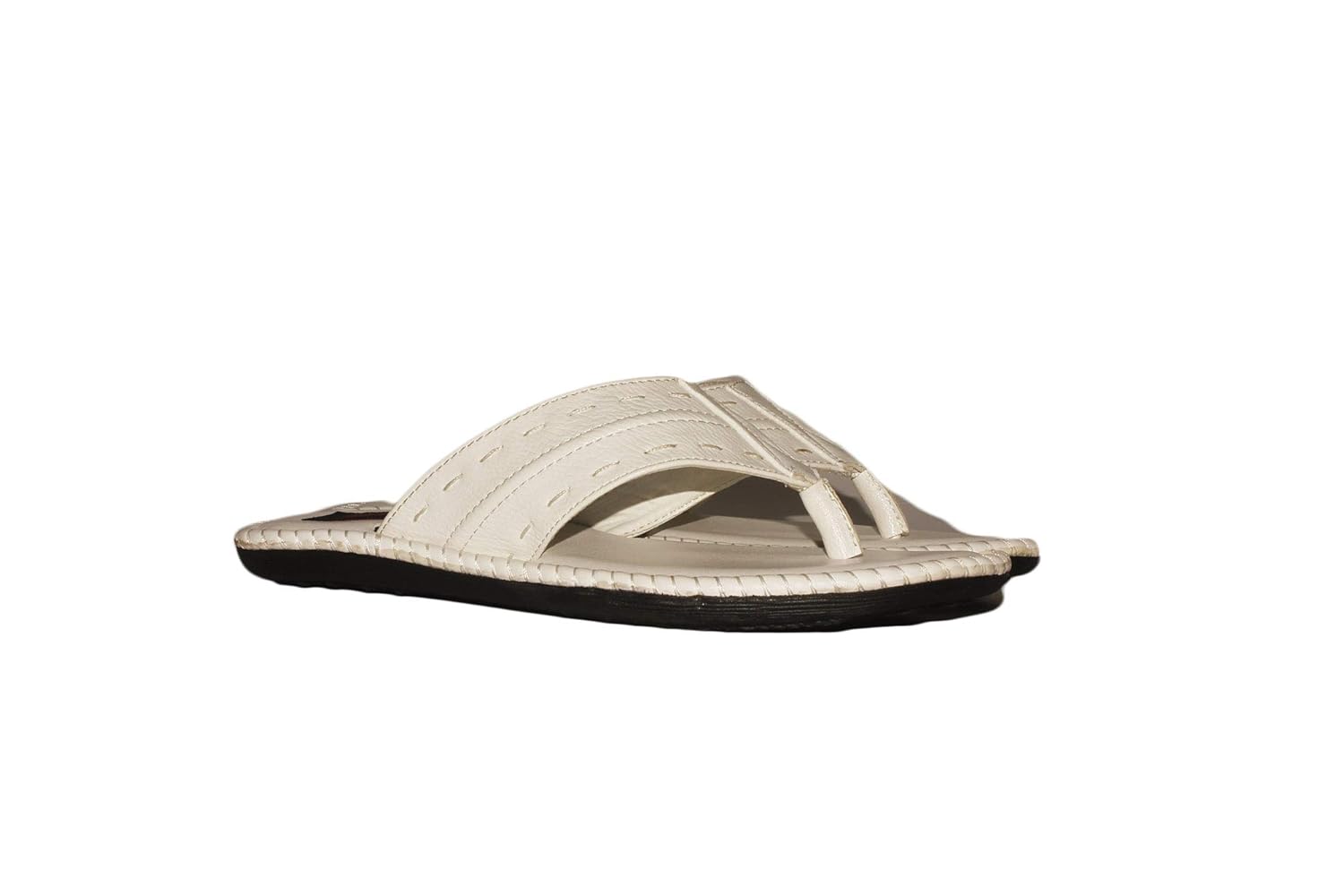 white leatherette slip on flip flops