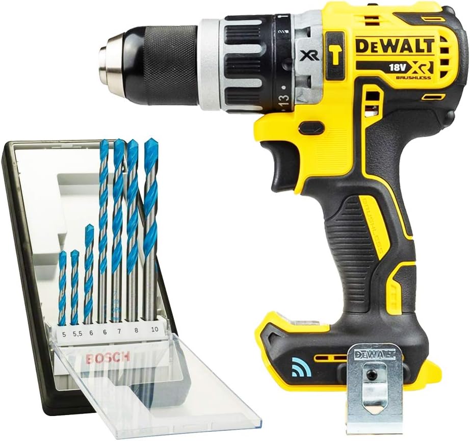 DeWalt DCD797 18v XR Tool Connect Combi Drill with 2607010546 CYL-9 7Pc Drill Set