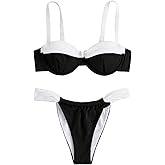 SOLY HUX Women's Color Block Underwire Bikini Sets Bathing Suits Two Piece Swimsuits