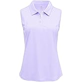 BGOWATU Women's Golf Shirts Sleeveless Polo Shirts Collared 3 Buttons Tennis Tank Tops UV Protection Quick Dry