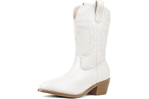 Eithy Cowgirl Chunky Heel Fashion Vintage Classic Boots Embroidered Western Boots for Kids/Big Kids