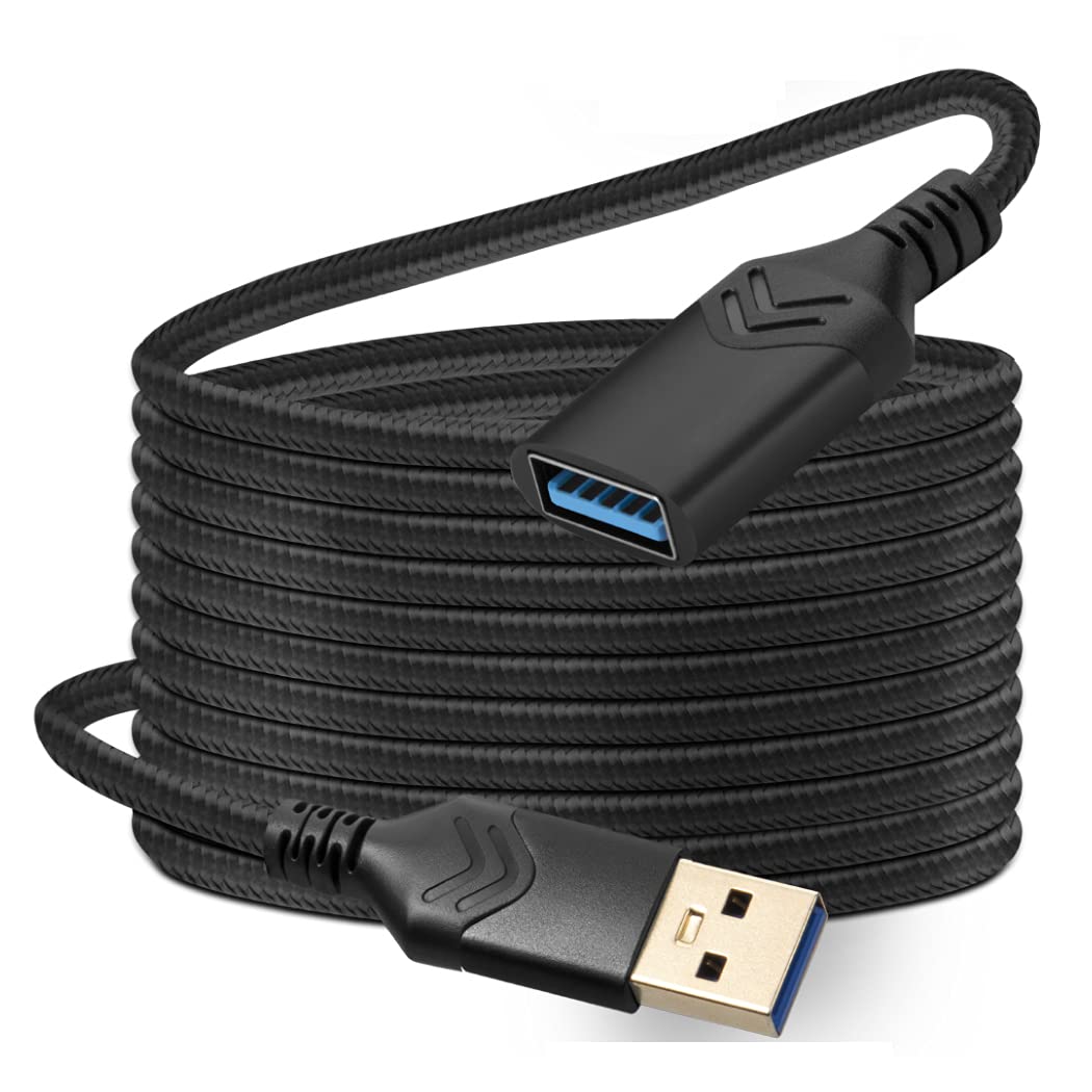ROFICORD USB 3.0 Extension Cable, 4,5M High Speed Extension Cable USB A Male to Female Extension Cord for Playstation/Xbox/Flash Drive/Card Reader/Hard Drive/Keyboard/Printer/Scanner (Black)