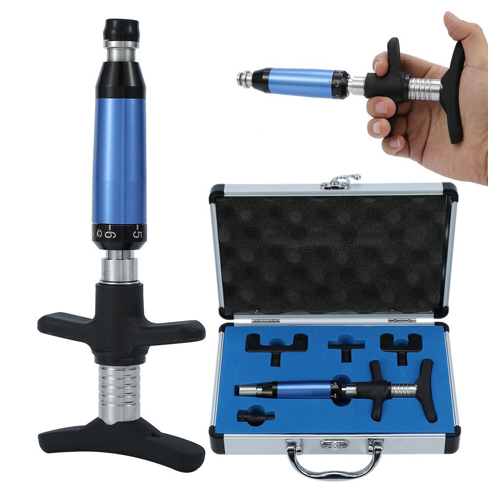 Photo 1 of Manual Massager Chiropractic Adjusting Tool - 6 Levels Spinal Massager Portable Correction for Vertebrates, Thoracic Scoliosis, Spine Chiropractor Kit - Back Massage Body Relax (4 Head)