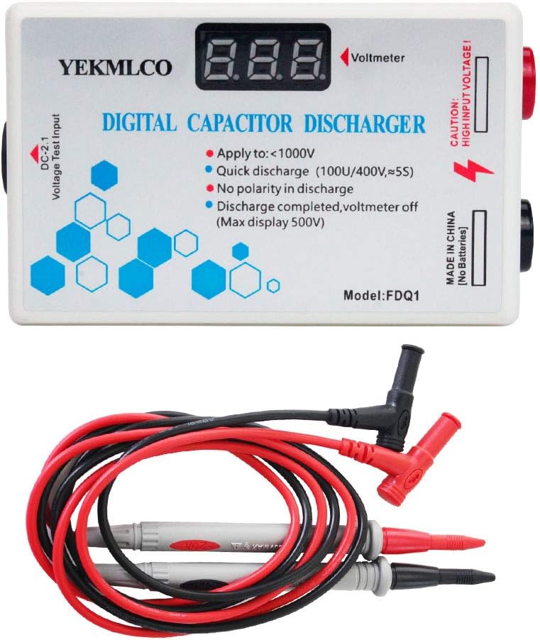 YEKMLCO Digital Capacitor Discharger Quick Discharge Voltage Tester