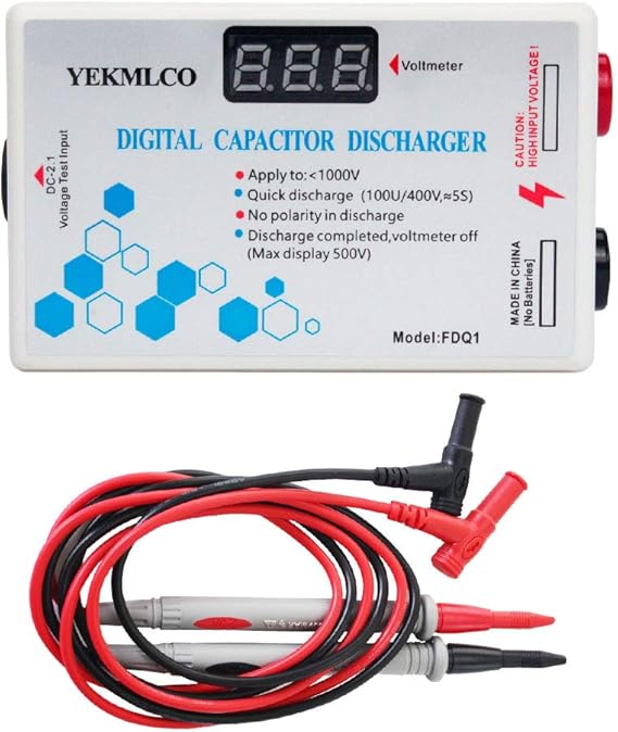 YEKMLCO Digital Capacitor Discharger Quick Discharge Voltage Tester