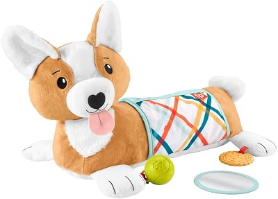 Fisher-Price 3-in-1 Puppy Tummy Time Wedge with Mirror Teether Rattle HJW10