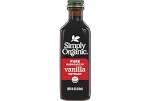 Simply Organic Pure Madagascar Vanilla Extract, 4-Ounce Glass Jar, Certified Organic, Gluten-Free, Sugar-Free Flavor For Smoothies