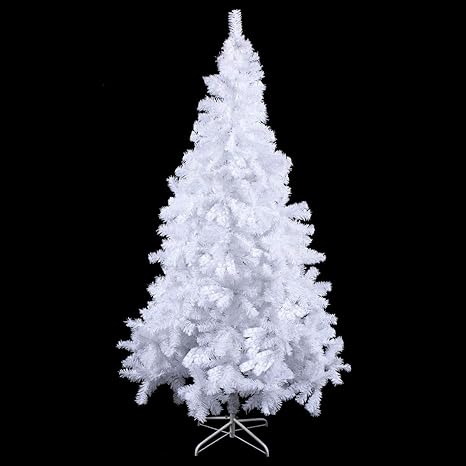 Gymax 8ft Artificial Christmas Tree Traditional White Xmas Tree