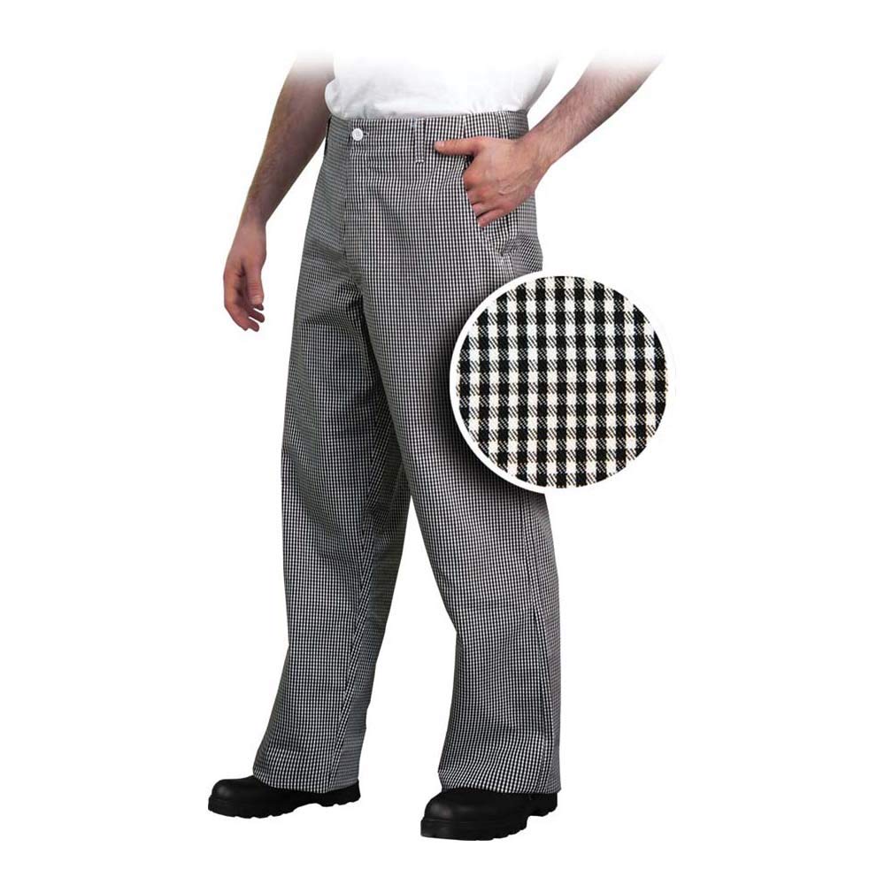 Leber&Hollman LH-Trofer_Wbs Chefs Kitchen Protective Trousers, White-Black, Size Size