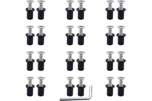 MAYEHAY 24 Pairs of M5 Neoprene Well Nuts M5 x 25mm Stainless Steel Hex Socket Bolts Well Nuts Kit for Kayak Motorcycle Windscreen Accessories,Neoprene nut Contains Brass Nuts Copper nut