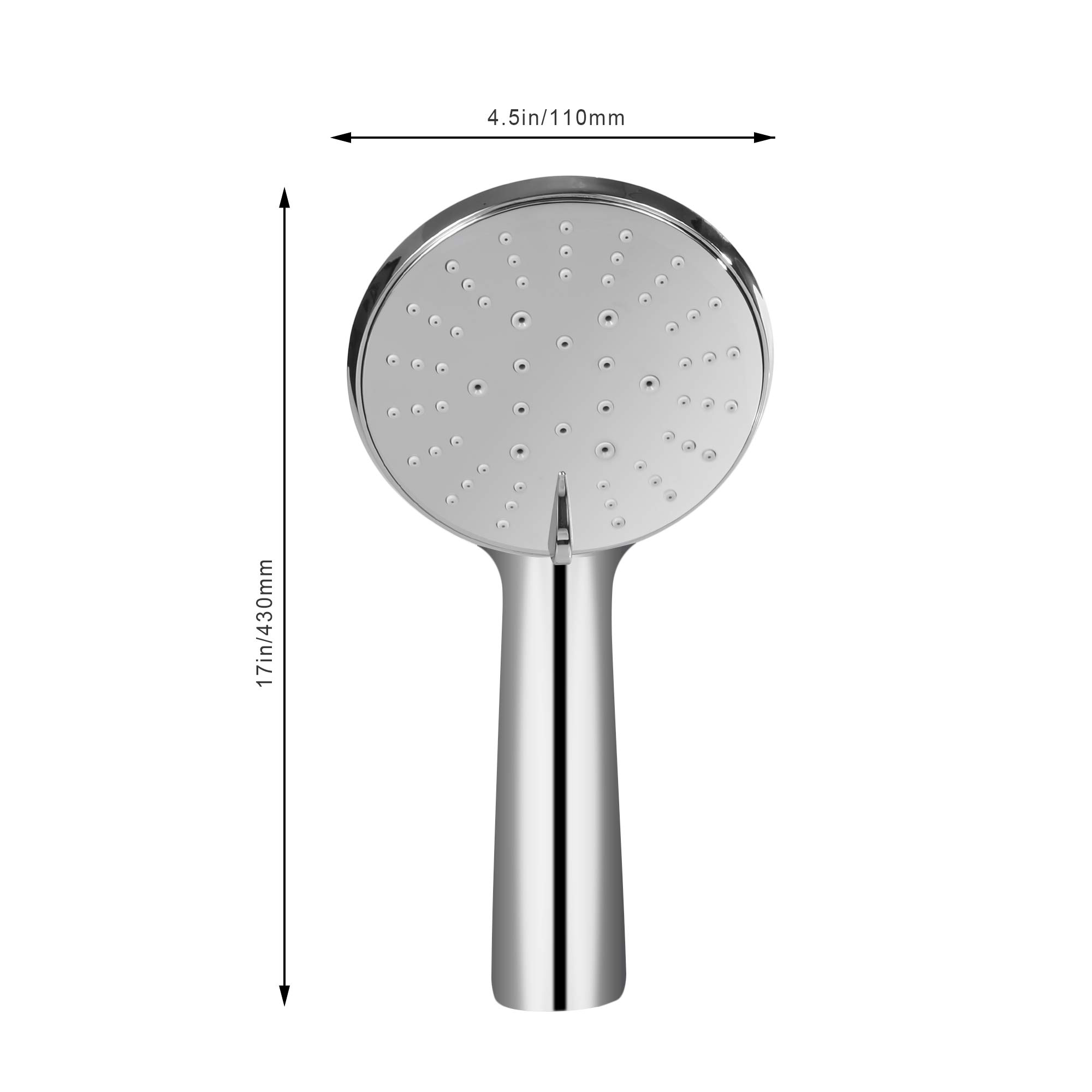 Handheld Shower Head, Hiseea Universal Water Saving Bath Showerhead with 3 Mode Function Spray, Chrome