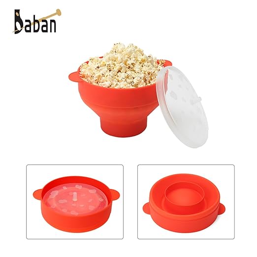 Baban - Palomitero para microondas, con asas, color rojo: Amazon ...